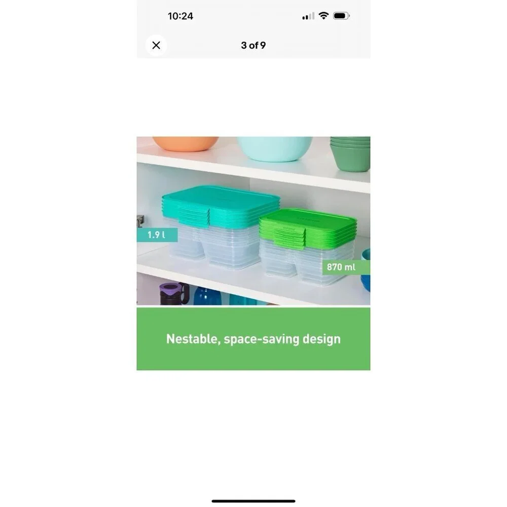 Sistema NEST IT Meal Prep Food Containers 29.4oz. Set Of 5 With Lids Green